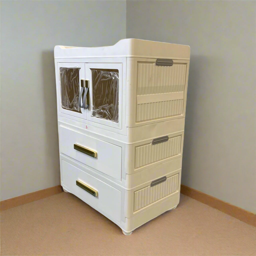 A Mini Storage Cabinet with Drawers.