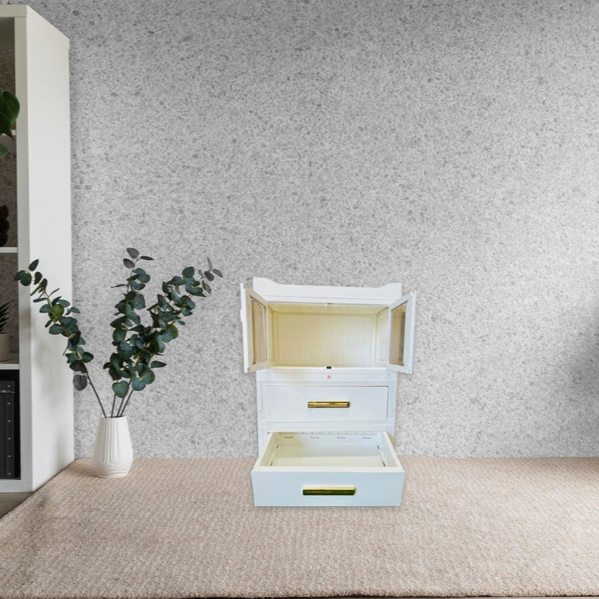 A Mini Storage Cabinet with Drawers.