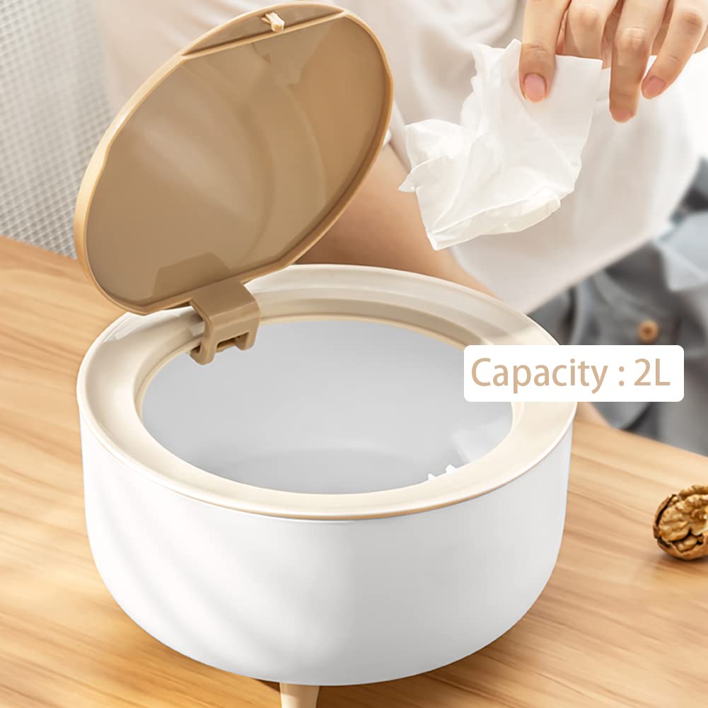 Mini Trash Can, Tabletop Dustbin with Push Lid Mini Trash Can, Tabletop Dustbin with Push Lid