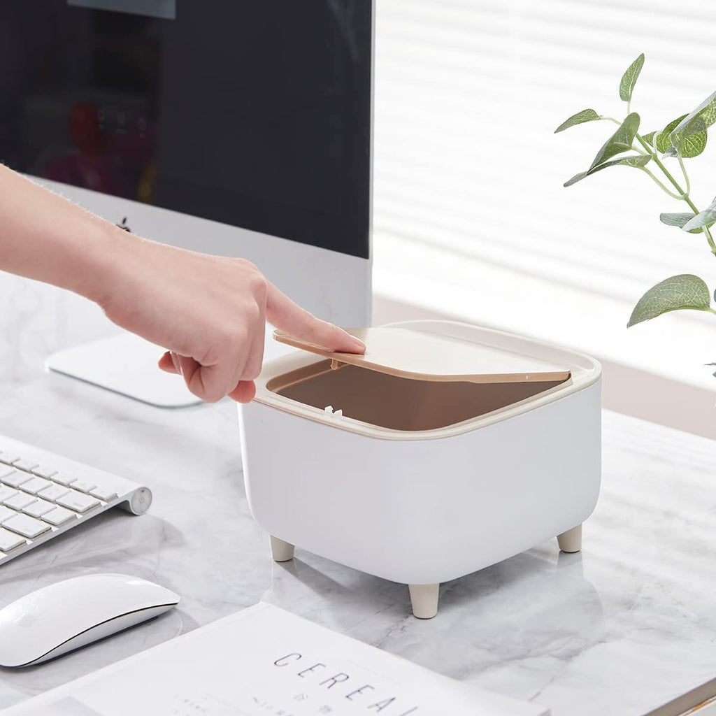 Mini Trash Can, Tabletop Dustbin with Push Lid Mini Trash Can, Tabletop Dustbin with Push Lid