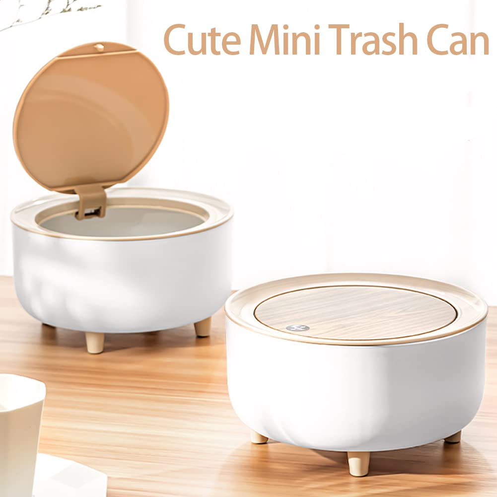 Mini Trash Can, Tabletop Dustbin with Push Lid Mini Trash Can, Tabletop Dustbin with Push Lid
