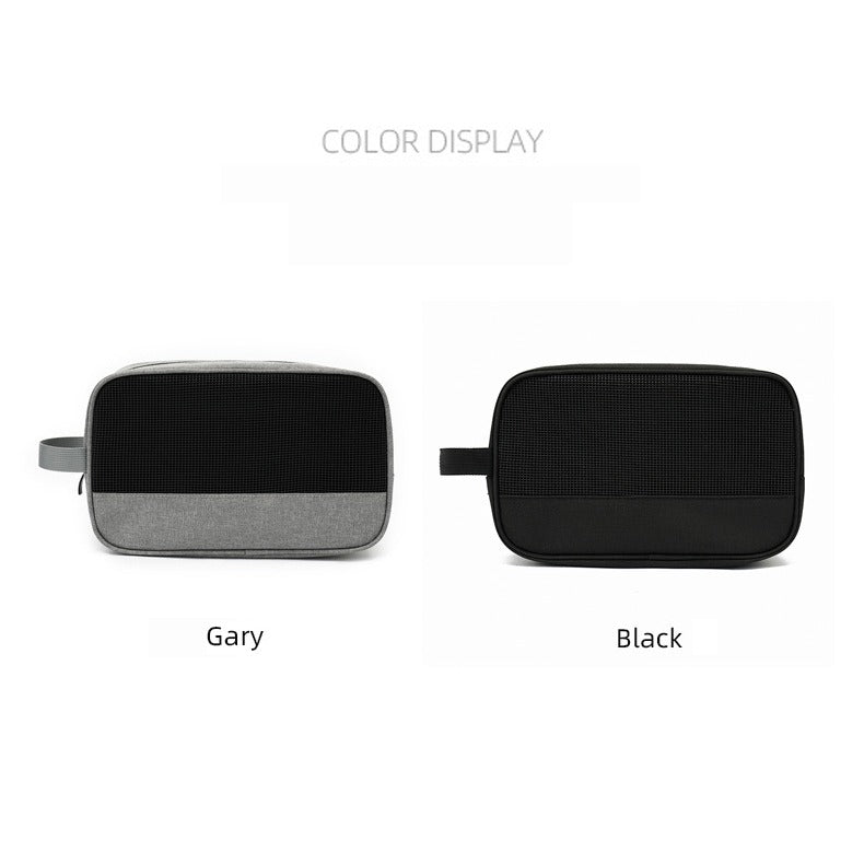 Mini Travel Gadget Pouch In Black and Grey Color.