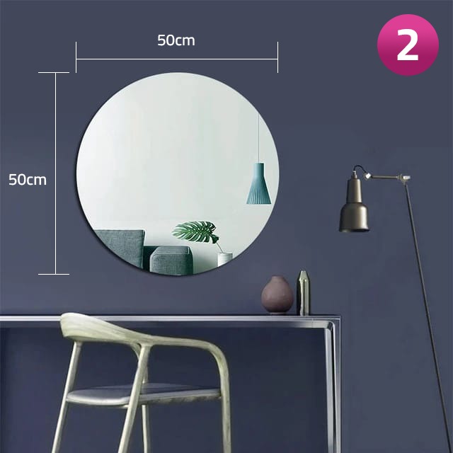 Rounded HD Self-Adhesive Acrylic Mirror Tiles with its size