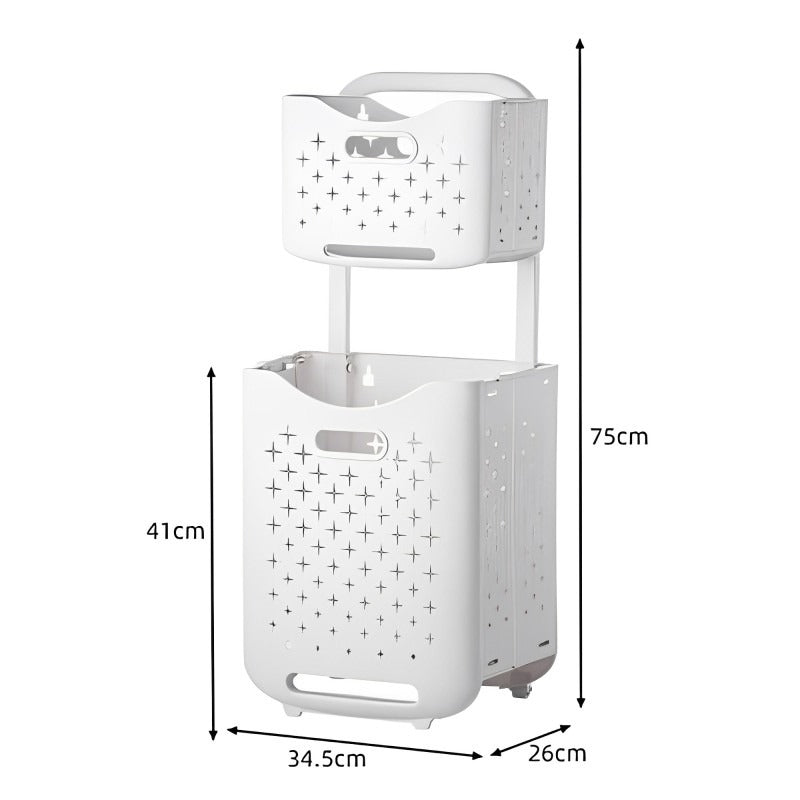 2 Tier Laundry Baskets With Wheels with its size