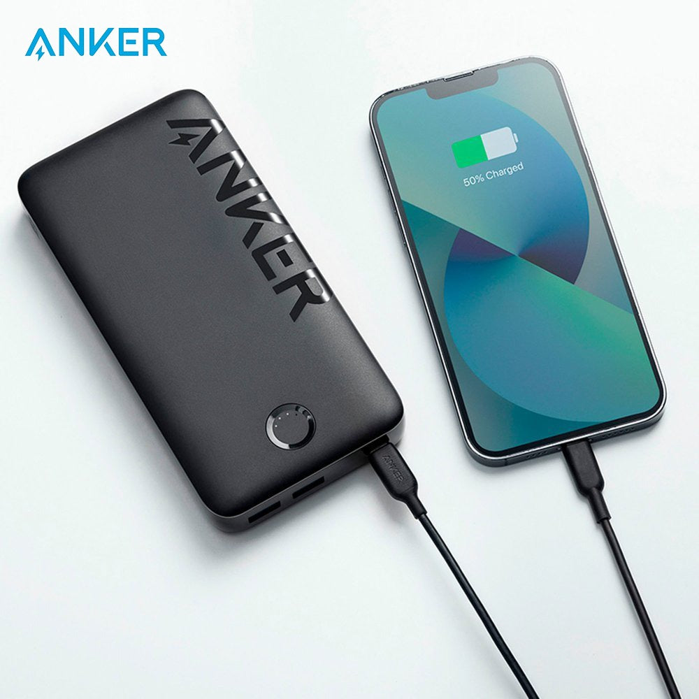 A Mobile Phone Is Charging Using ANKER MagGO Power Bank.