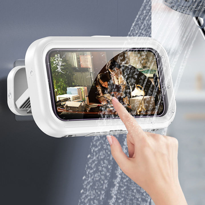 Bathroom Waterproof Mobile Phone Holder, Wall Mounted Shower Touch Screen Phone Case Bathroom Waterproof Mobile Phone Holder, Wall Mounted Shower Touch Screen Phone Case