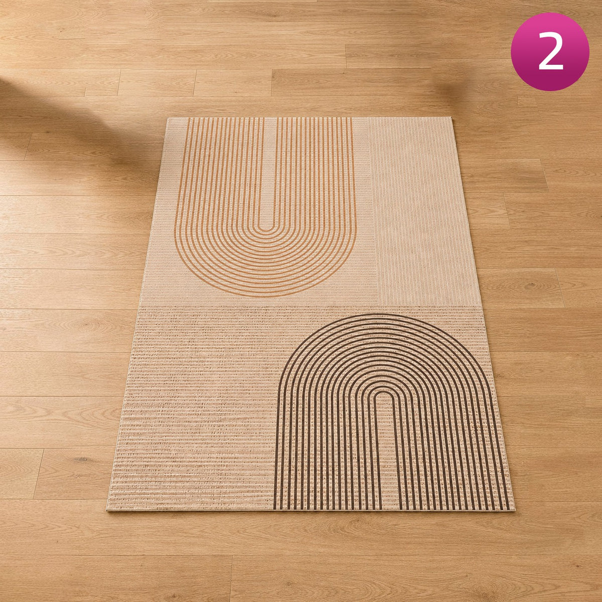Modern Non Slip Rug Floor Mat with arch design on a wooden floor