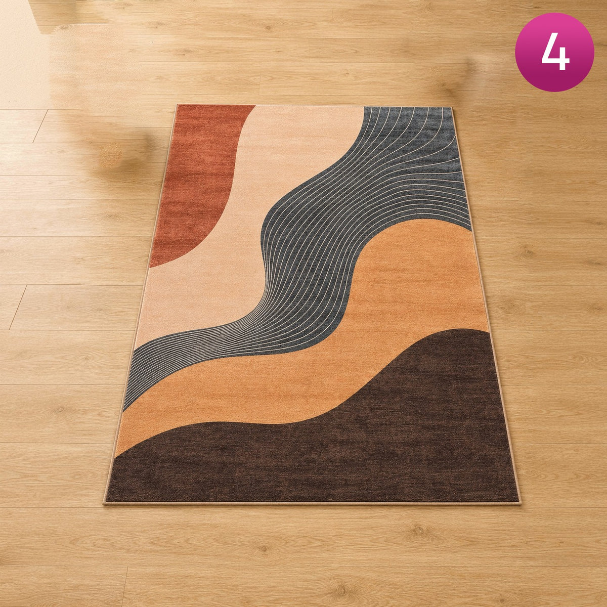 Modern Non Slip Rug Floor Mat on a wooden floor
