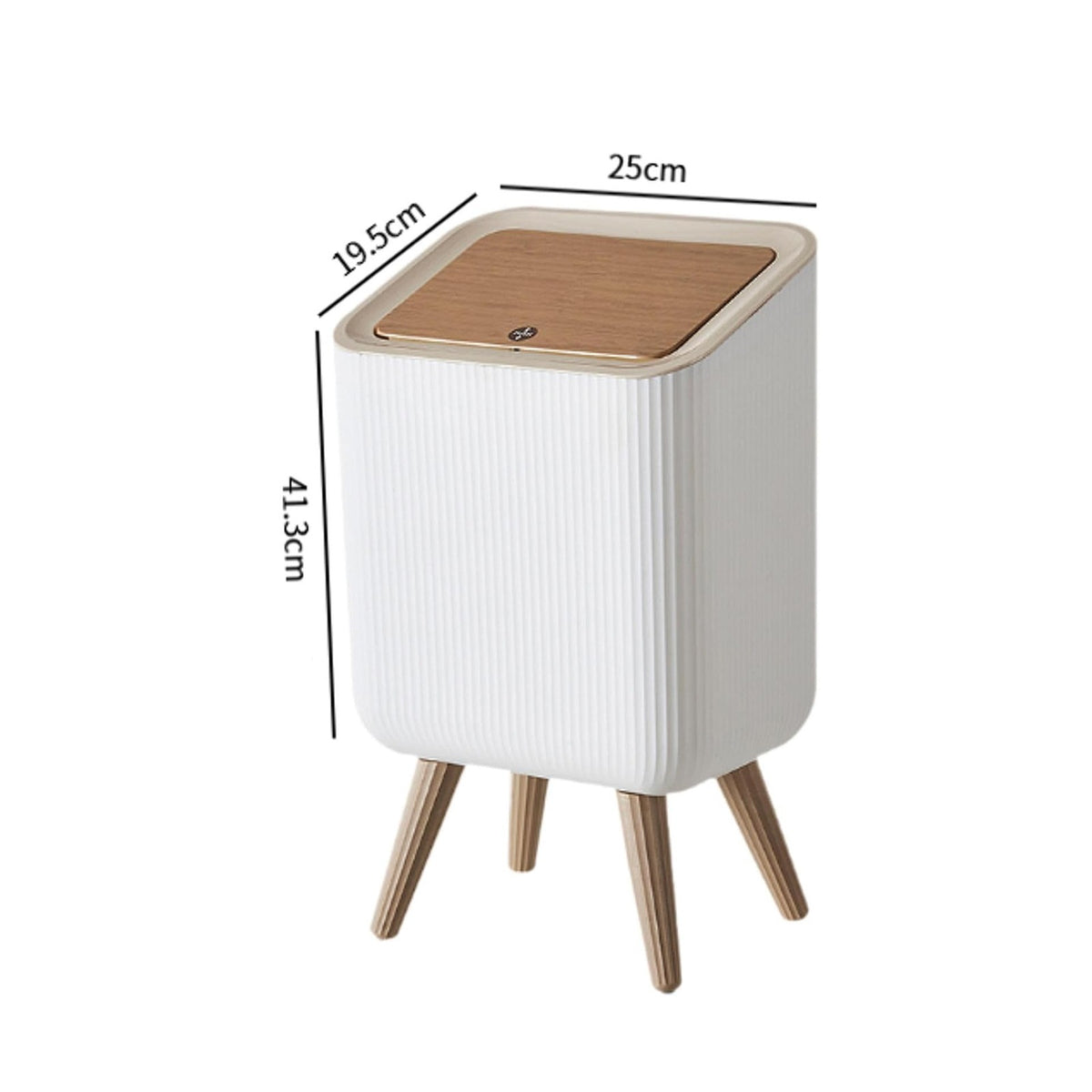 Size Of Modern Push Top Trash Can with Lid.