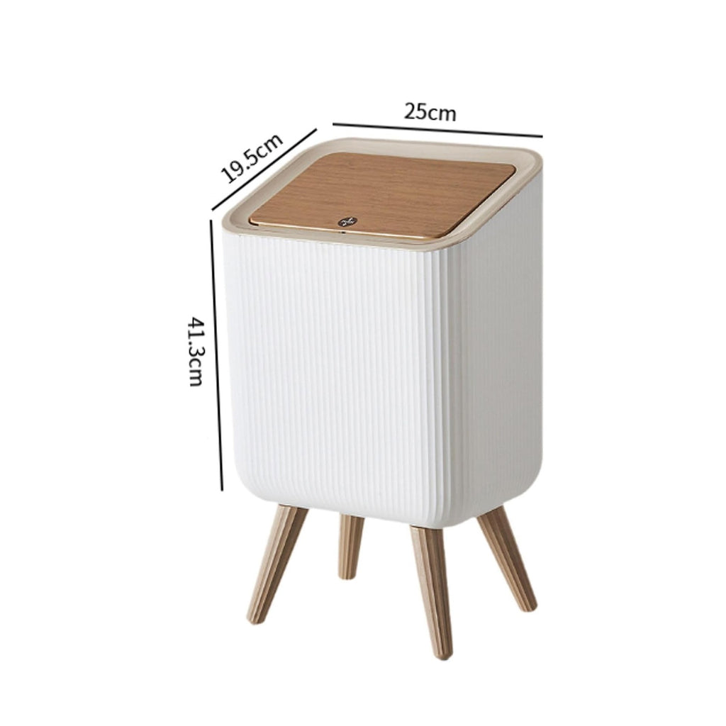 Modern Push Top Trash Can with Lid, Plastic Garbage Bin for Kitchen, Bathroom & Office Use Modern Push Top Trash Can with Lid, Plastic Garbage Bin for Kitchen, Bathroom & Office Use