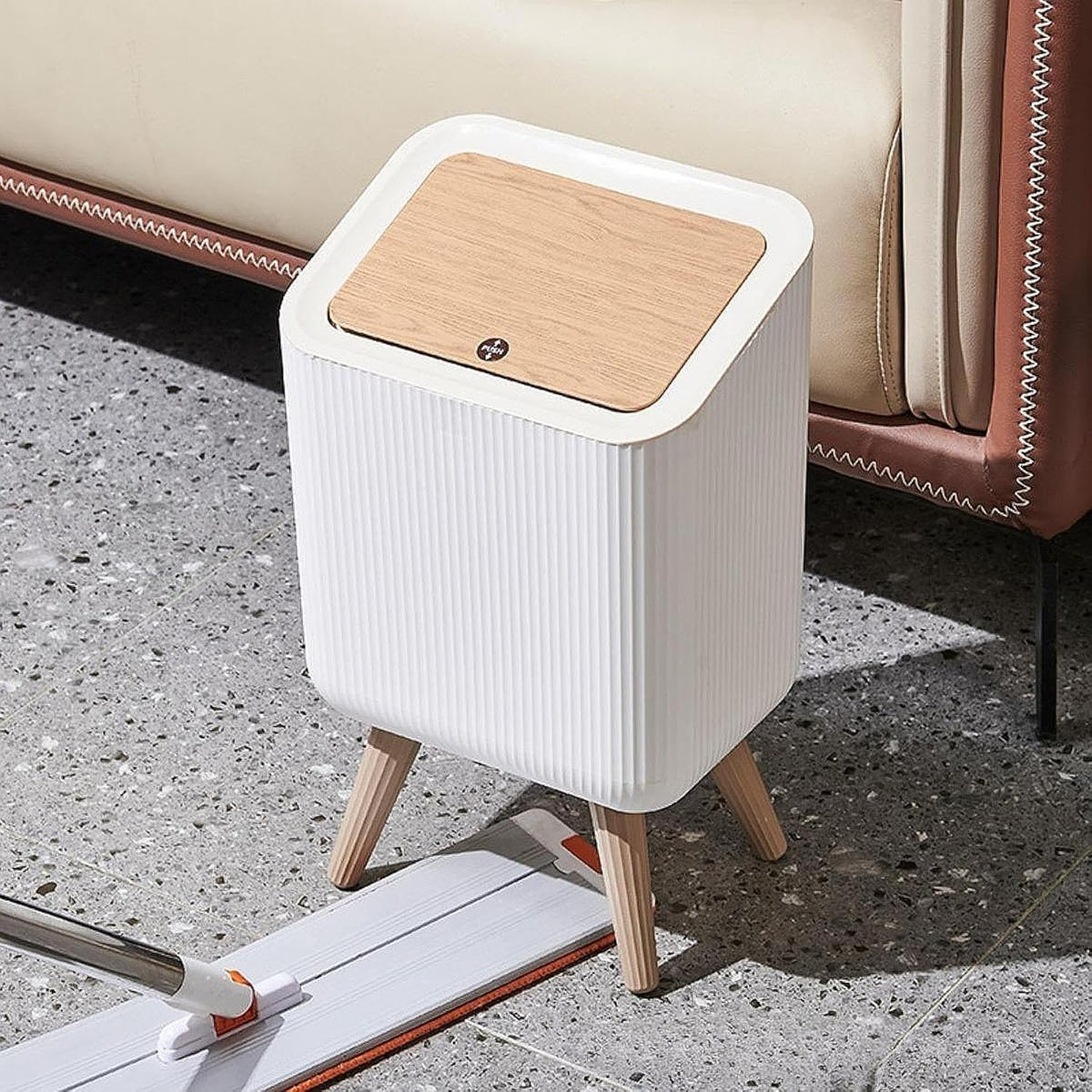 Modern Push Top Trash Can with Lid.