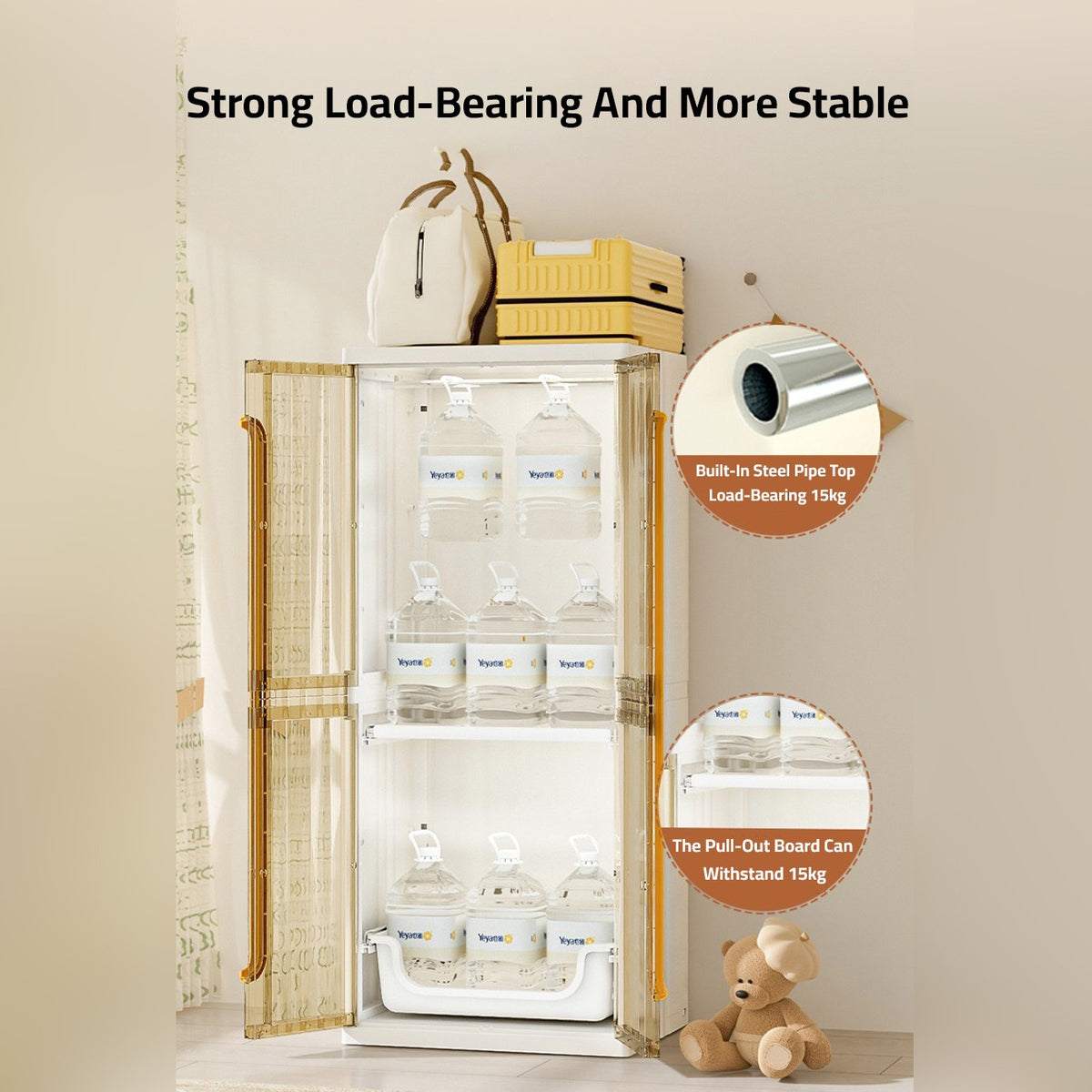 Modern Wardrobe Cloth Storage Cabinet Rack Holding Weight.