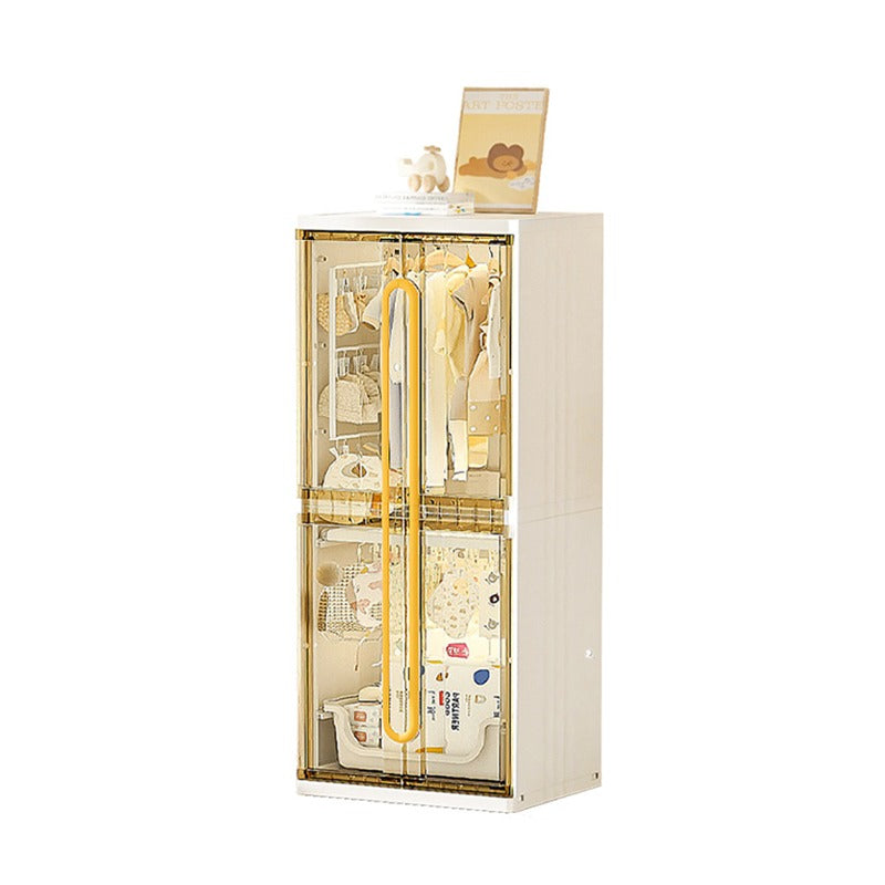 Modern Wardrobe Cloth Storage Cabinet Rack Organized with Clothes.