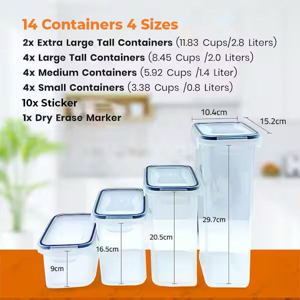 14 container 4 sizes Moisture Proof Sealed Cans