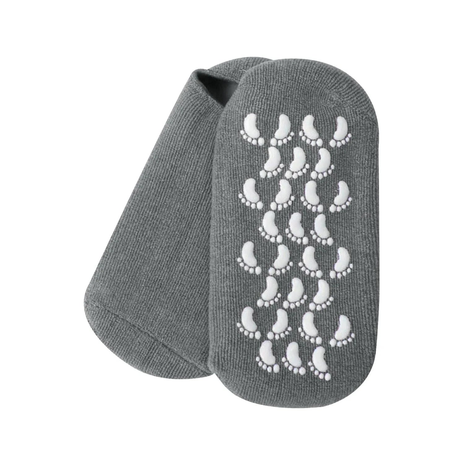 Moisturizing Spa Gel Socks with white footprints on a white background