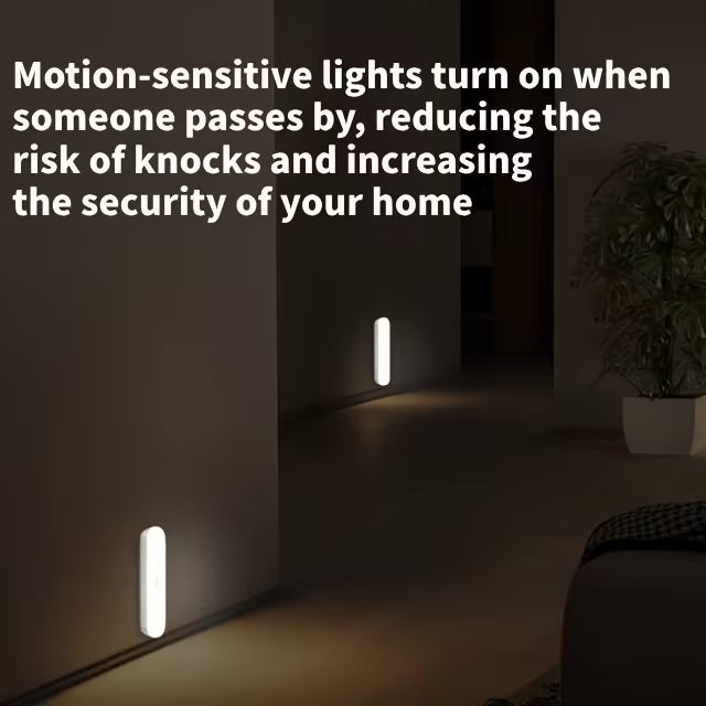 Motion Sensor Night Lights are Attached on the Walls.