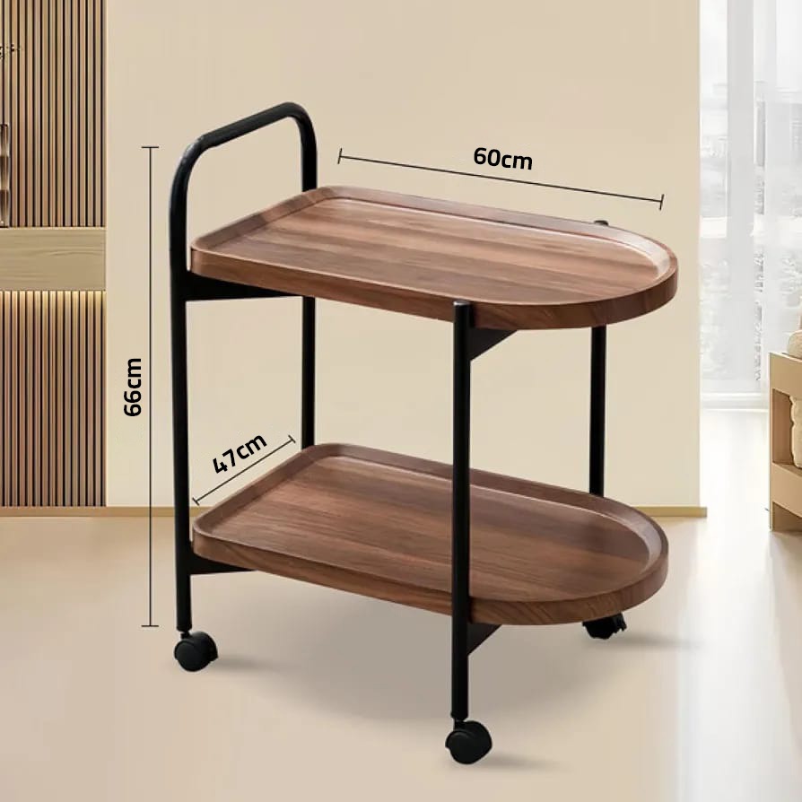 Movable Coffee Serving Table, 2- Tier Bedside, Living Side Table Cart, End Table, Tray Table Movable Coffee Serving Table, 2- Tier Bedside, Living Side Table Cart, End Table, Tray Table