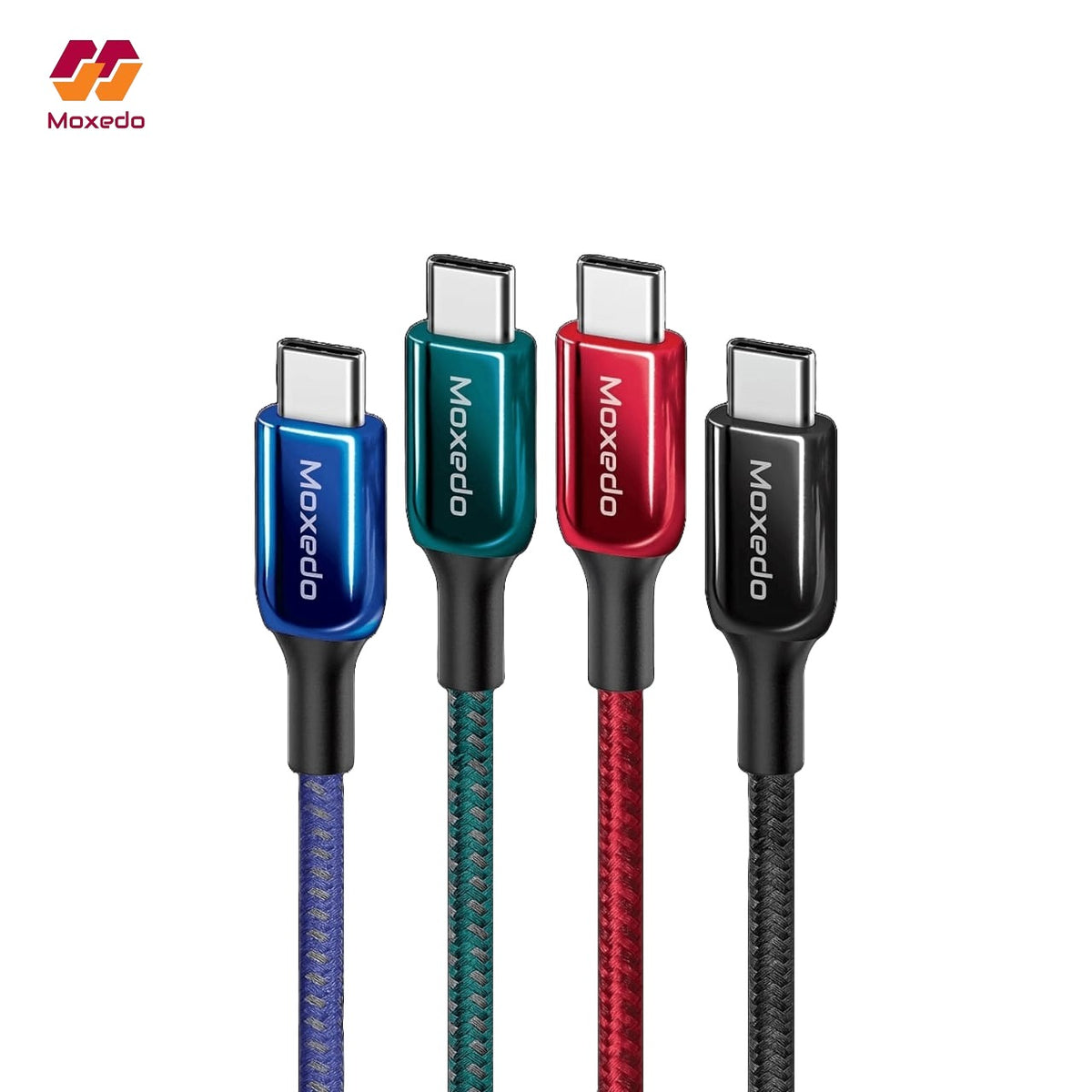 Moxedo CavoX Type-C to Type-C 60W  4-Pack Fast Charging Braided Cables.