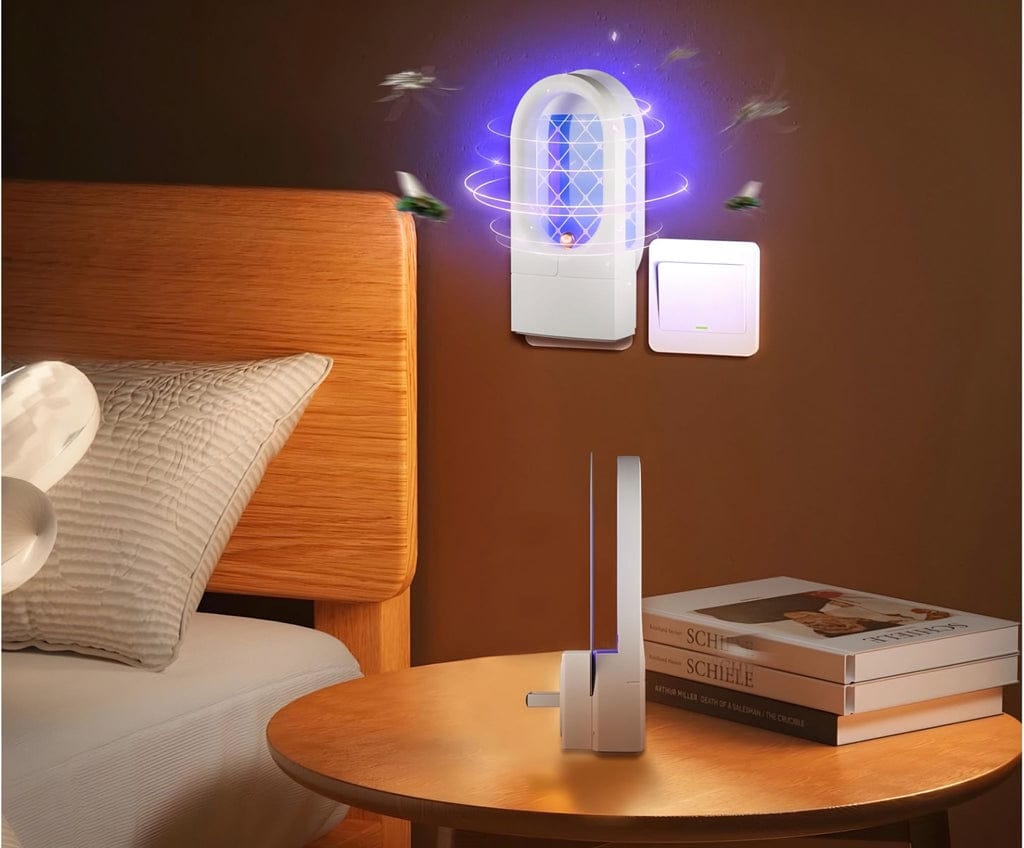 Moxedo Plug- In Flying Insect Trap, Indoor Insect Trap UVA Light Placed in Bedroom.