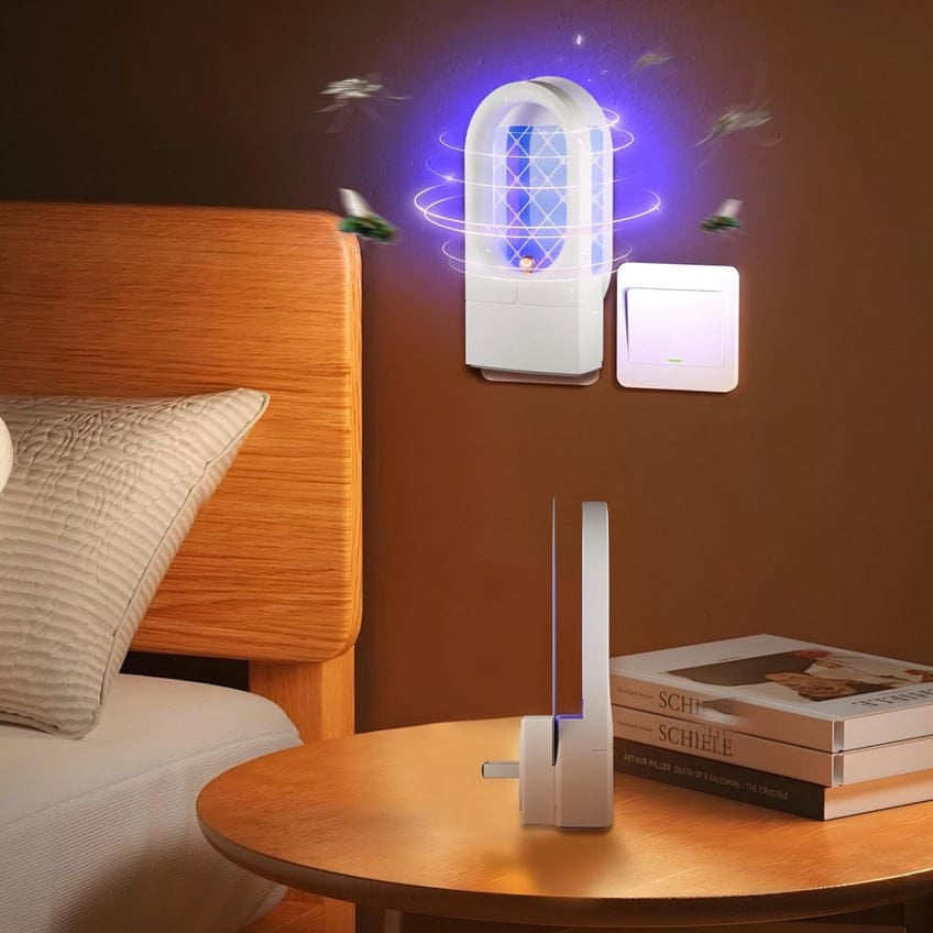 Moxedo Plug- In Flying Insect Trap, Indoor Insect Trap UVA Light Placed in Bedroom.