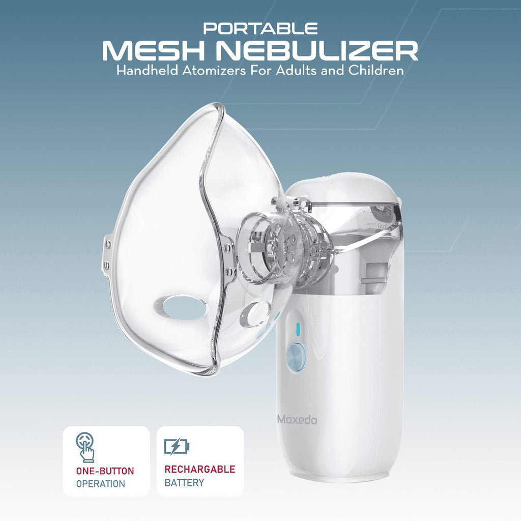 Moxedo Portable Mesh Nebulizer, Handheld Atomizer for Cough, Asthma - MX-MN003 Moxedo Portable Mesh Nebulizer, Handheld Atomizer for Cough, Asthma - MX-MN003