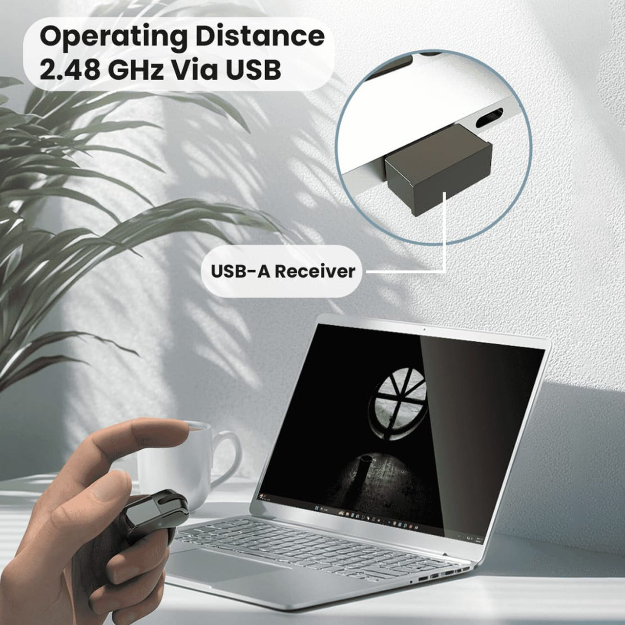 A Person is Operating Laptop with the Aid Of Moxedo Ring Mouse.