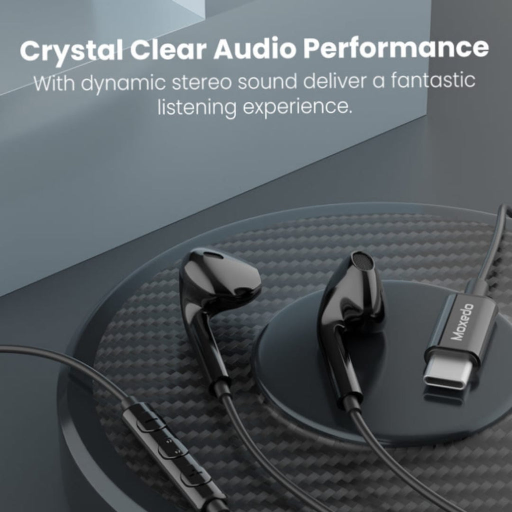 Moxedo Wired Stereo Type- C Earphone With In-line Mic and Remote Moxedo Wired Stereo Type- C Earphone With In-line Mic and Remote