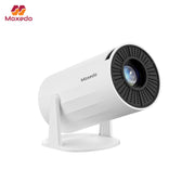 Moxedo Zentra Smart Gaming Projector with black lens on a white background, featuring the Moxedo logo.