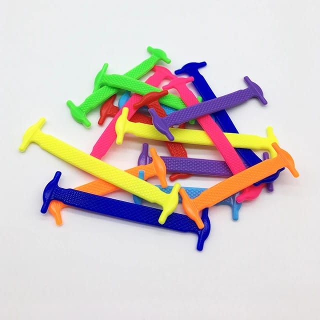 Multi-Color Silicone No Tie Creative Shoelaces.