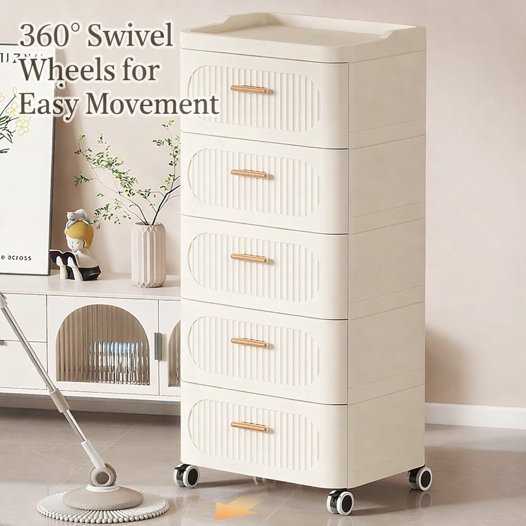 A Multi-Drawer Storage Cabinet is Kept at Modern Living Area.