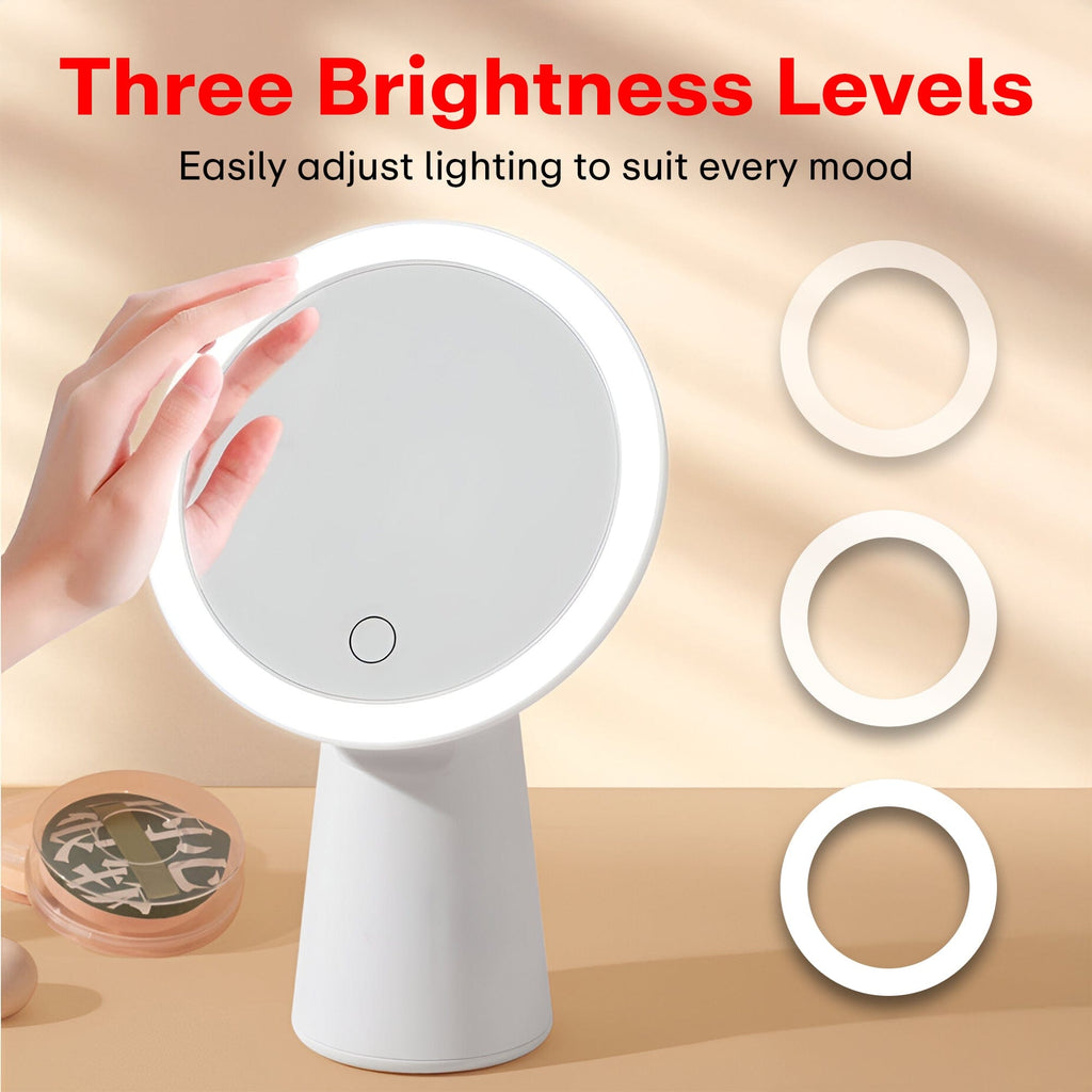 Multi-Functional Beauty Makeup Mirror with Touch Control, 3 Light Modes & 90° Rotation Multi-Functional Beauty Makeup Mirror with Touch Control, 3 Light Modes & 90° Rotation