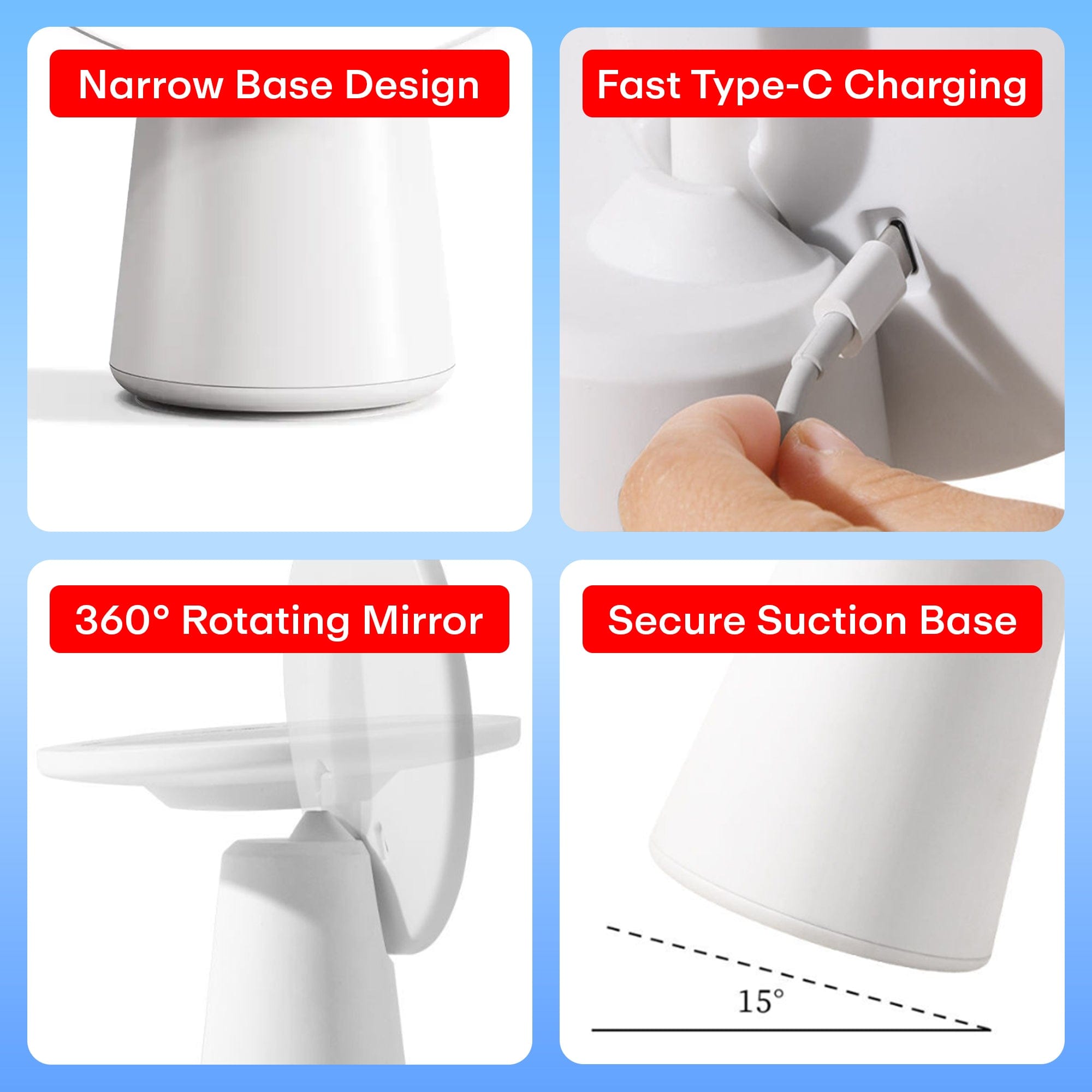 Parts Details Of Multi-Functional Beauty Makeup  Mirror.