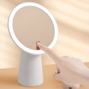 A Person is Operating Multi-Functional Beauty Makeup  Mirror.