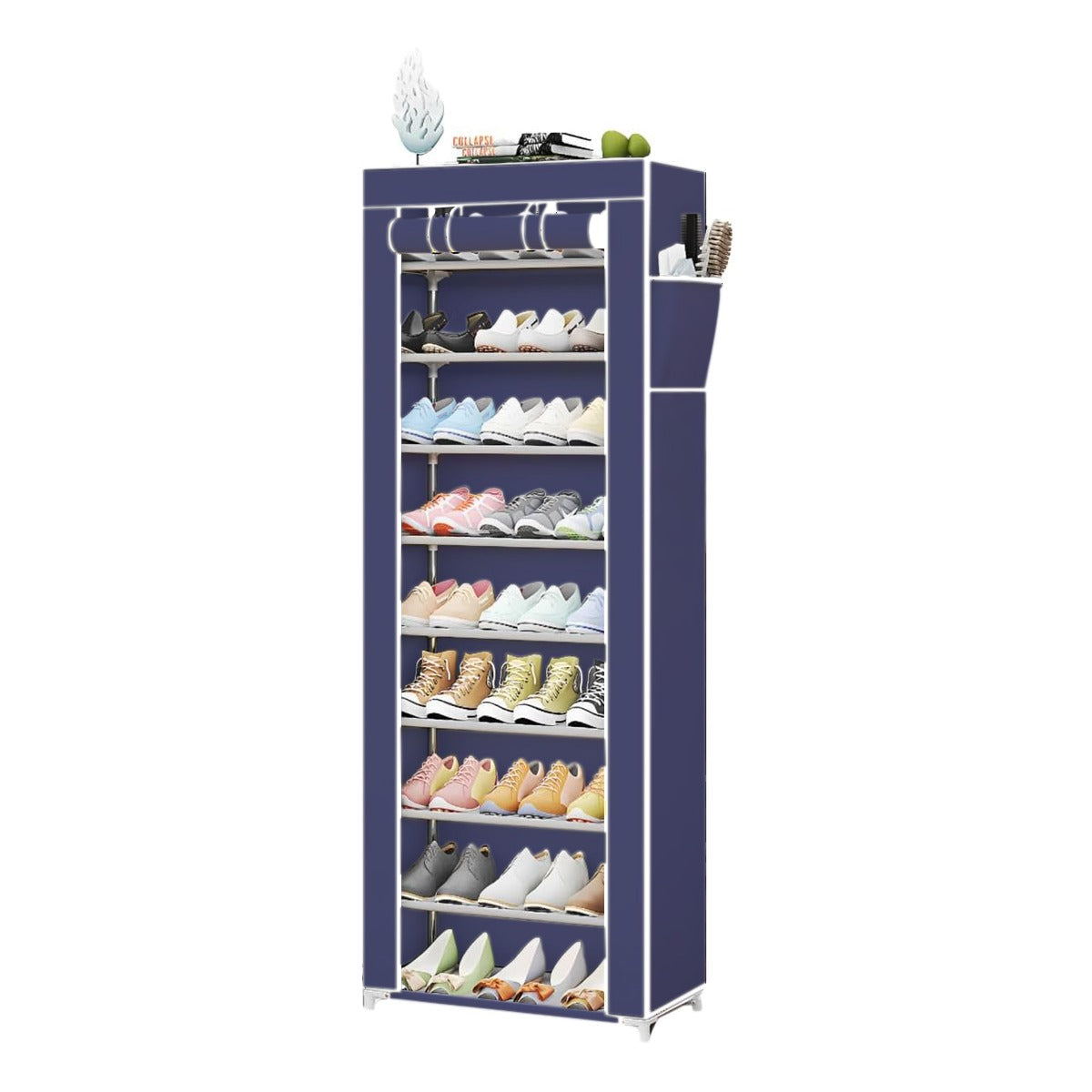 Navy Blue Multi-Layer Minimalist Multi-function Shoe Rack.