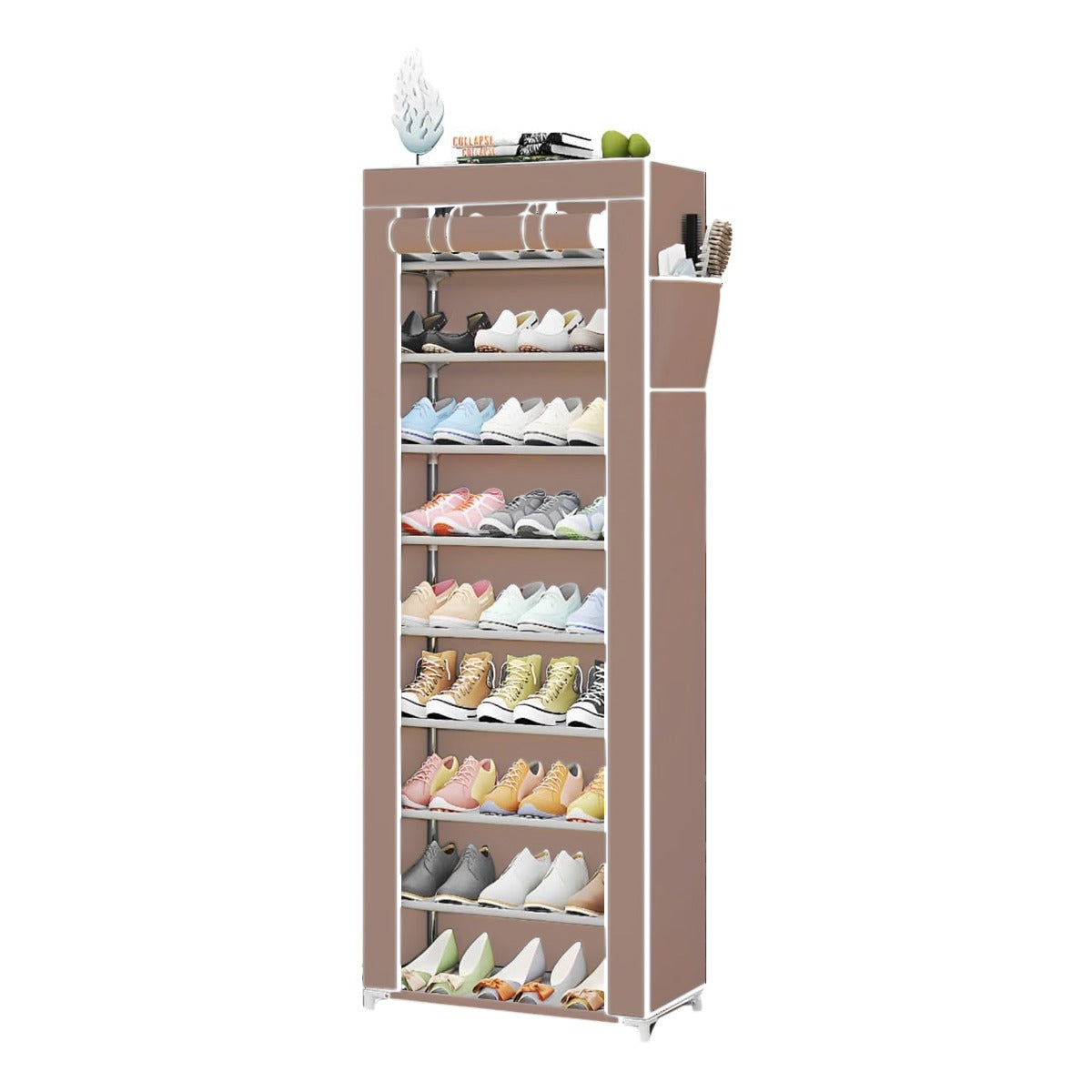 Brown Multi-Layer Minimalist Multi-function Shoe Rack.