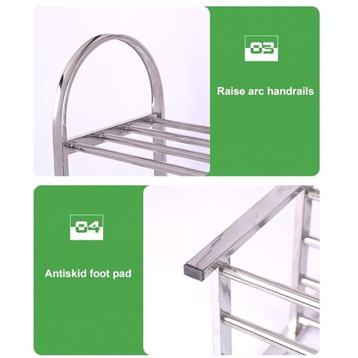 Parts Of Multi-Layer Stainless Steel Shoes Rack.