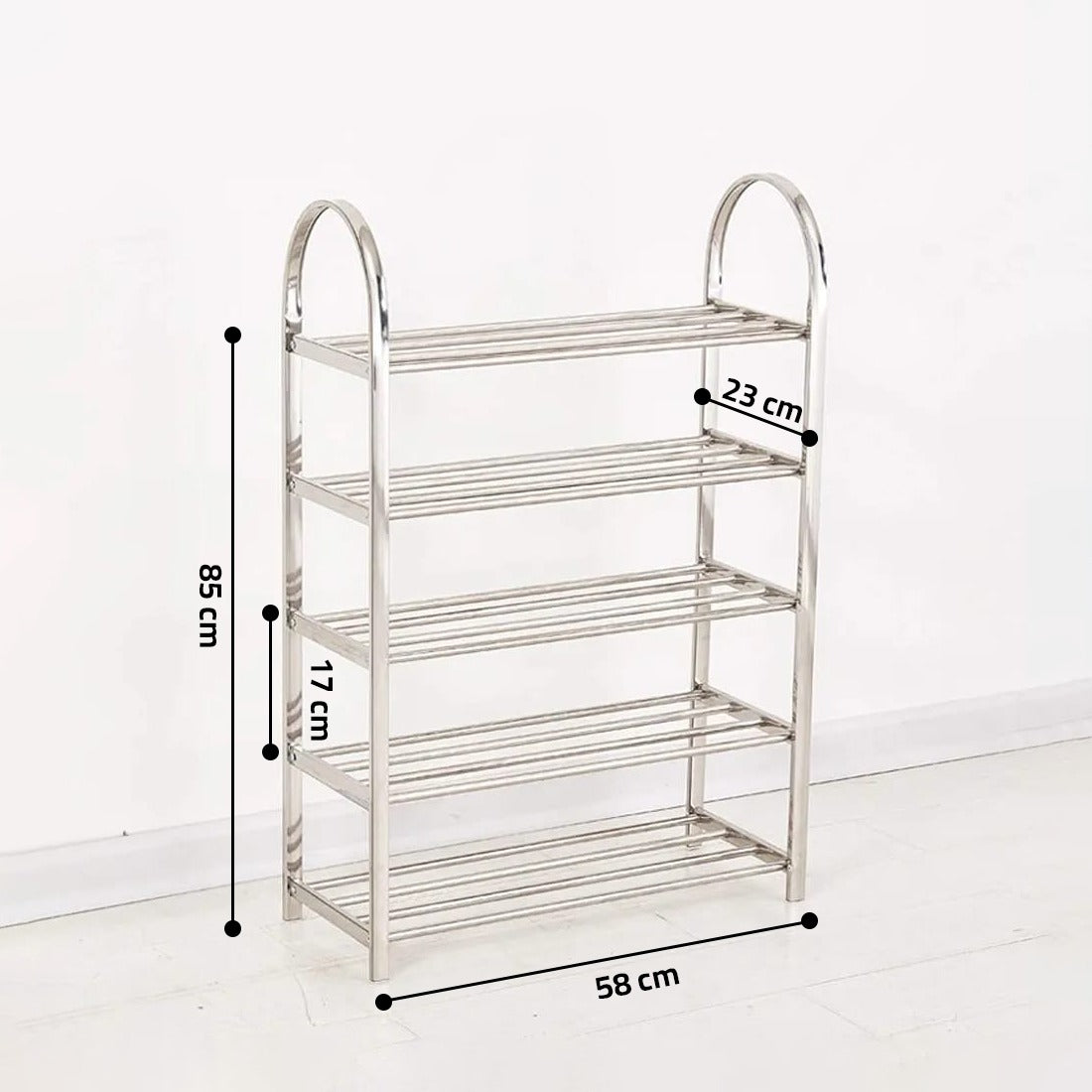 Size Of  Multi-Layer Stainless Steel Shoes Rack.