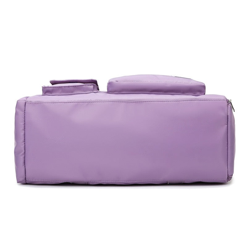 Purple Multi-Pocket Travel Duffle Luggage Bag.