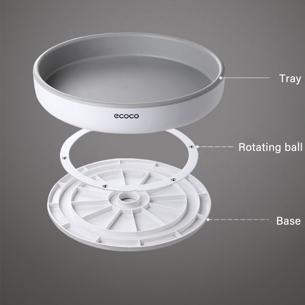 Different parts of the Ecoco 360° Rotating Storage Tray