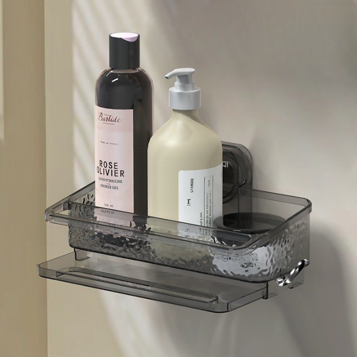 Multi-Purpose Drain Rack is Holding Shower Essentials.