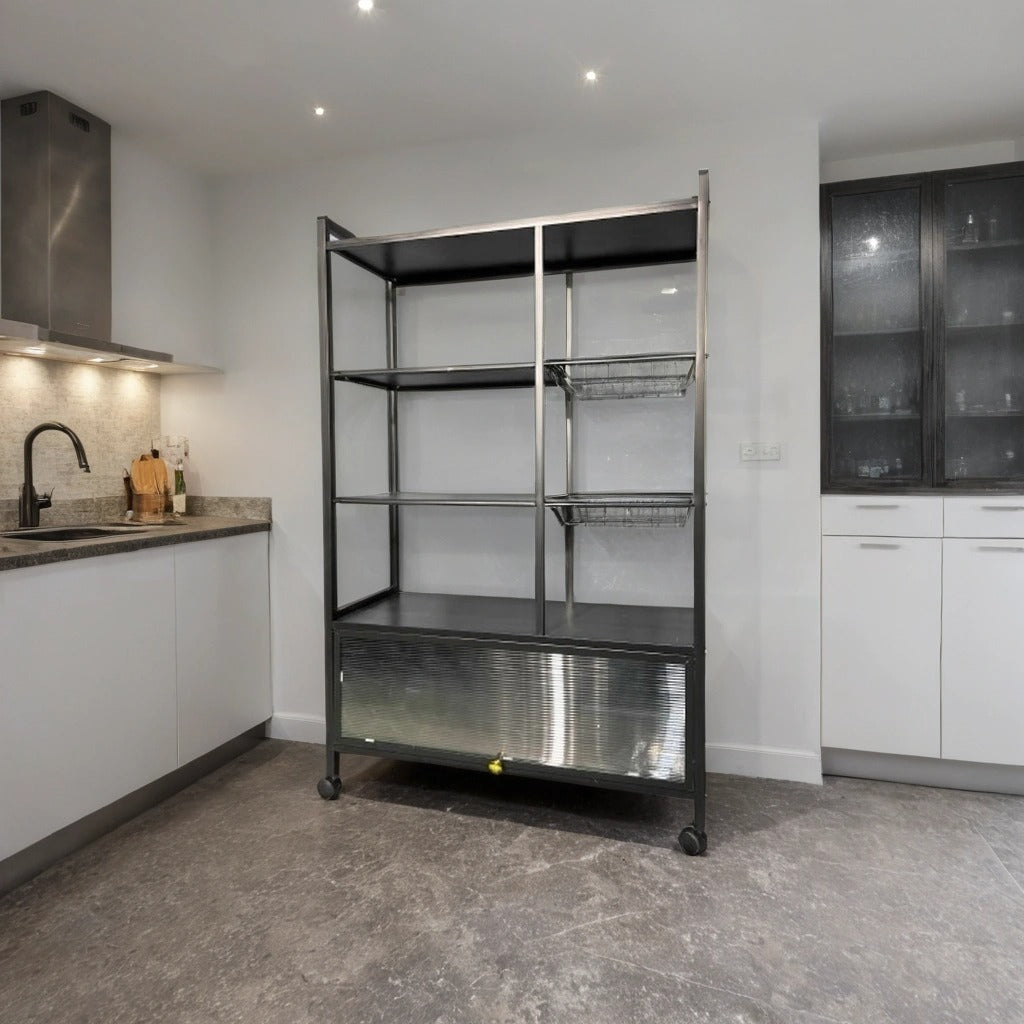 Multi-Purpose Kitchen Pantry Storage Rack is Placed at Kitchen Area.
