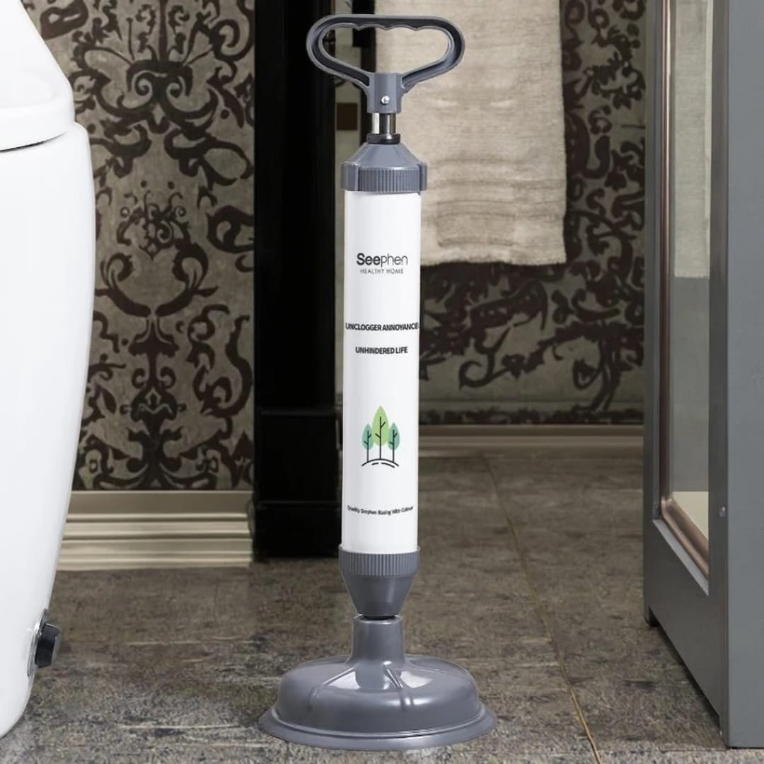 Vacuum Type Multi-Purpose Pipeline Unclogger is Placed at Bathroom.