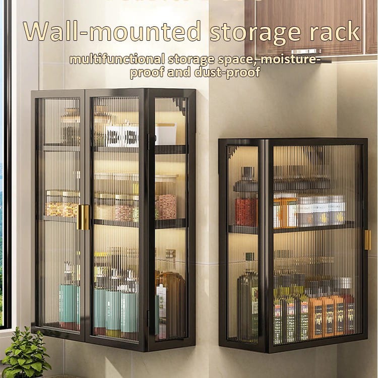 Multi-Purpose Storage Cabinet With Cooking Necessities..