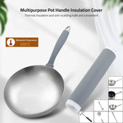 Multi-Purpose Thermal Insulated Pot Handle Cover is Attached On a Wok.