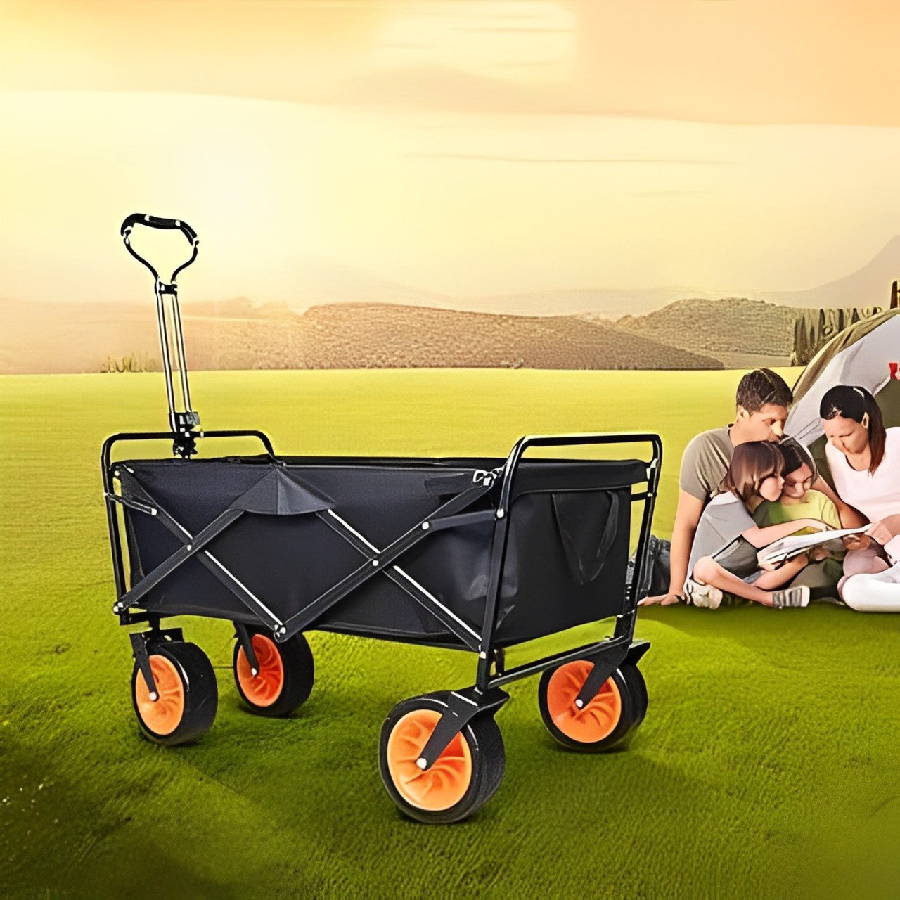 Multi-Purpose Trolley is Used for Camping By Family.