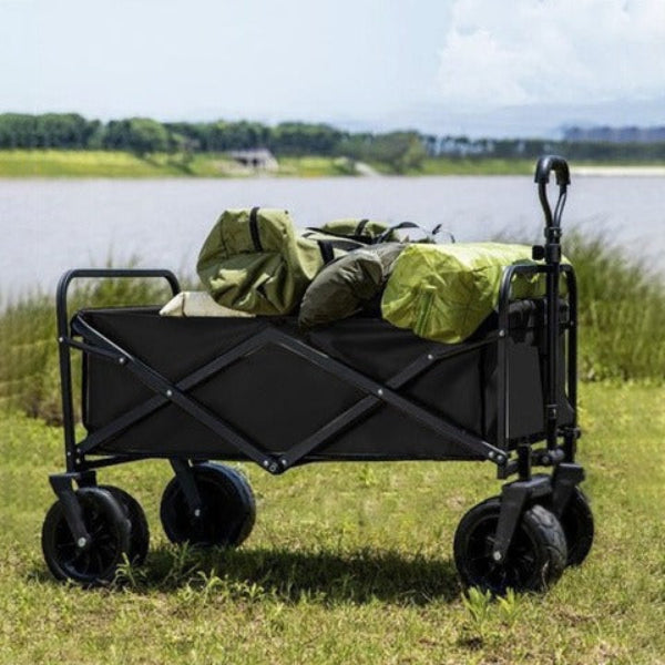 Multi-Purpose Trolley carrying camping goods.