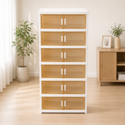 Multi-Tiered Shoe Storage Cabinet.