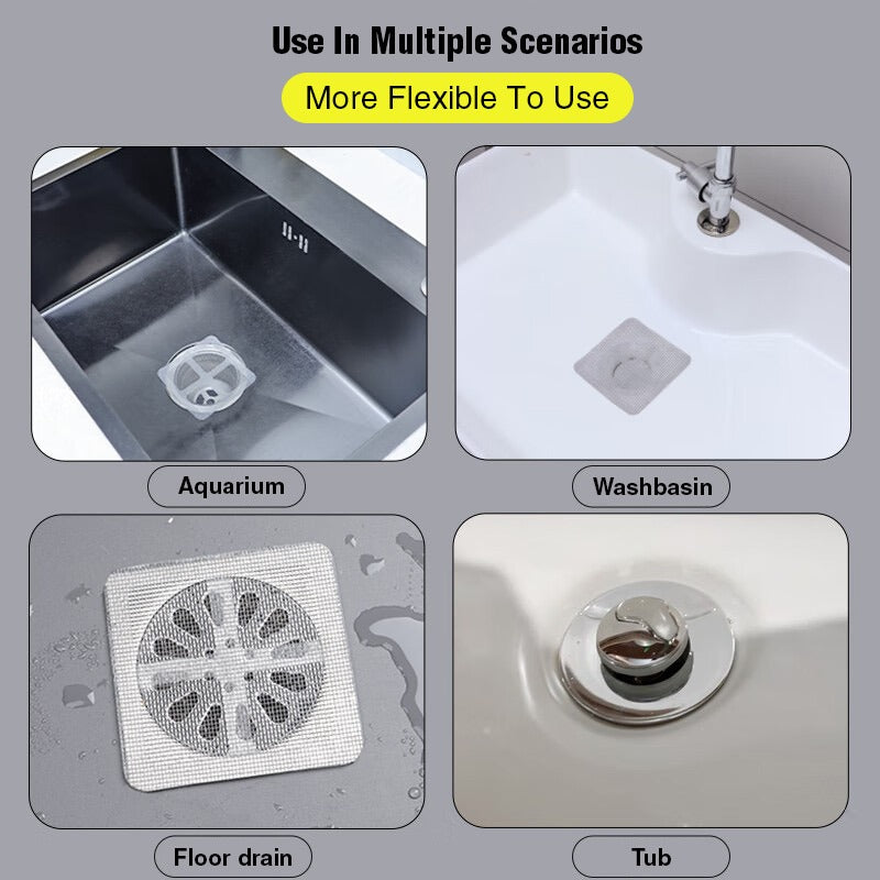 Drain Hair Catcher Mesh Sticker, 10 Pcs Disposable Shower Strainer Bat