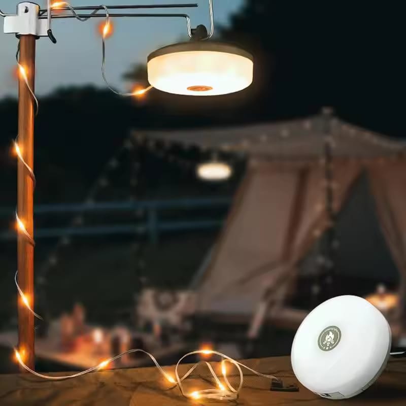 Multi- function Camping Lights are Installed Near Camping Area.