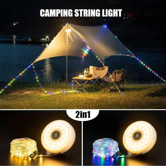 A Multi- function Camping Light is Installed on Camping Tent.